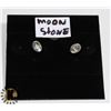 Image 1 : #9-MOONSTONE STUD EARRINGS  -.925 STIRLING SILVER