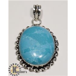 #71-LARIMAR PENDANT    -.925 SILVER PLATED