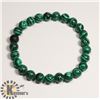 Image 1 : #120-GREEN MALACHITE & MATTE BEAD BRACELET