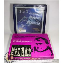2 CHESS SETS, ONE GLASS AND ONE COLLECTORS