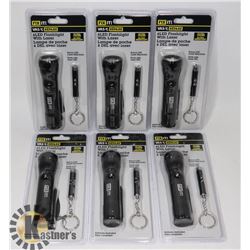 CASE OF 6 FIX IT LED FLASHLIGHTS WITH LASER AND