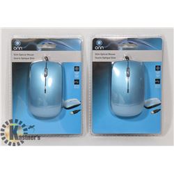 BOX OF 2 ONN SLIM OPTICAL MOUSE