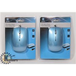 BOX OF 2 ONN SLIM OPTICAL MOUSE