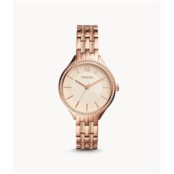 NEW FOSSIL 3 HANDS ROSE-GOLD TONE 36MM MSRP $215