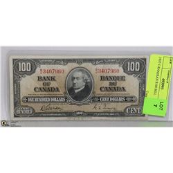 1937 CANADIAN $100 BILL