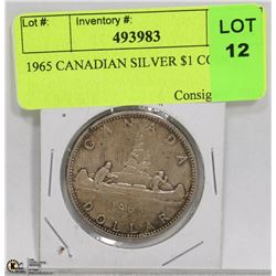 1965 CANADIAN SILVER $1 COIN
