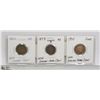 Image 1 : STRIP OF 3 -1860-1873-1905 USA INDIAN HEAD CENTS