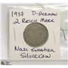 Image 1 : 1937 D-GERMAN 2 REICH MARK NAZI SWASTIKA SILVER