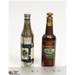 2 VINTAGE BOTTLE LIGHTERS - POKER AND SEAGRAM'S VO