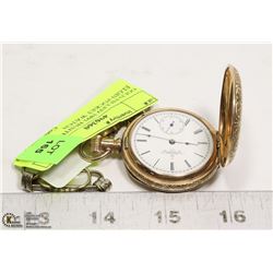 GOLD FILLED 1891 HUNTER CASE ELGIN POCKET WATCH
