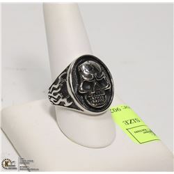 NEW MEN'S SKULL FACE RING - SIZE 10 -