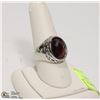 Image 1 : NEW MEN'S RING WITH RED STONE - SIZE 9 1/4