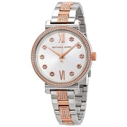 NEW MICHAEL KORS SOFIE SILVER DIAL 2-TONE MSRP$379