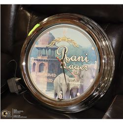 LARGE VINTAGE RANI LAGER NEON SIGN WALL CLOCK