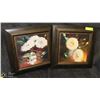 Image 1 : SET OF 2 DARK FRAMED FLOWER PICTURES 17" X 17"