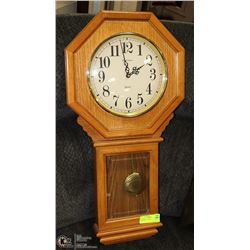 WOOD BATTERY OPERATED WALL CLOCK  27" TALL