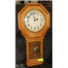 Image 1 : WOOD BATTERY OPERATED WALL CLOCK  27" TALL