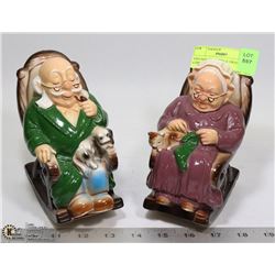 VINTAGE GRANDMA & GRANDPA COIN BANKS
