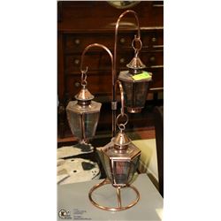COPPER TRI CANDLE HOLDER 25" TALL