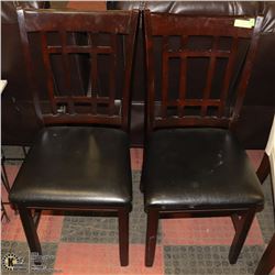 PAIR OF ESPRESSO WOOD DINING CHAIRS