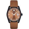 Image 4 : NEW ARMANI BROWN DIAL LEATHER STRAP WATCH MSRP$345