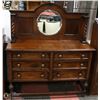 Image 1 : ANTIQUE SIDE BOARD WITH MIRROR AND TWIST PILLARS