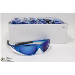 BOX OF OAKLEY STYLE AQUA BLUE DESIGNER SUNGLASSES