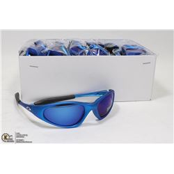 BOX OF OAKLEY STYLE AQUA BLUE DESIGNER SUNGLASSES