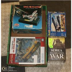MILITARY ASSORTED- SETS OF DVD'S, PUZZZLES, MODELS