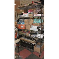 METRO RACK FILLED WITH UNCLAIMED MERCHANDISE