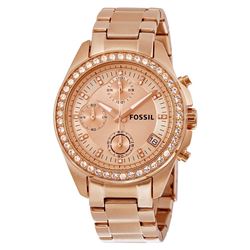 NEW FOSSIL TRIPLE CHRONO ROSE GOLD TONE MSRP $209