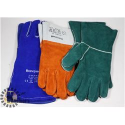 LOT WITH 3 NEW PAIRS OF WELDING GLOVES