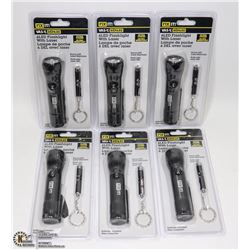 CASE OF 6 FIX IT LED FLASHLIGHTS WITH LASER AND