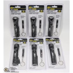 CASE OF 6 FIX IT LED FLASHLIGHTS WITH LASER AND