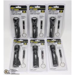 CASE OF 6 FIX IT LED FLASHLIGHTS WITH LASER AND