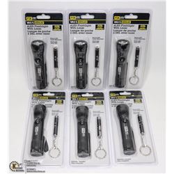 CASE OF 6 FIX IT LED FLASHLIGHTS WITH LASER AND