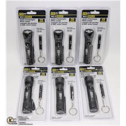 CASE OF 6 FIX IT LED FLASHLIGHTS WITH LASER AND