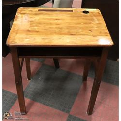 VINTAGE SOLID WOOD SCHOOL DESK