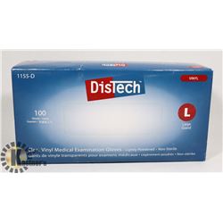 BOX OF DISTECH VINYL MEDICAL EXAMINATION GLOVES