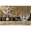 Image 1 : WHITE BICYCLE GARDEN PLANT HOLDER WITH FRONT