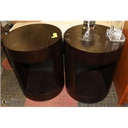 SHOWHOME: PAIR OF END TABLES, 18" DIAMETER,