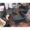 Image 2 : SHOWHOME: METAL & GLASS DINING TABLE WITH 4 CHAIRS