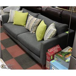 SHOWHOME GREY FABRIC SOFA 82" COMES WITH 5 THROW