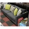 Image 1 : SHOWHOME GREY FABRIC SOFA 82" COMES WITH 5 THROW