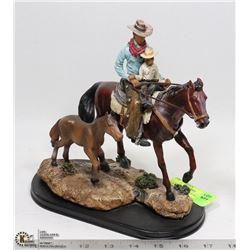 COWBOY & SON HORSERIDE FIGURE  9" TALL