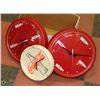 Image 1 : LOT OF 4  COCA -COLA COLLECTIBLES WALL CLOCKS