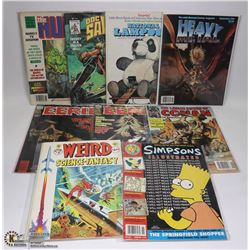 9 X COMIC MAGAZINES 1970'S HULK AND MORE