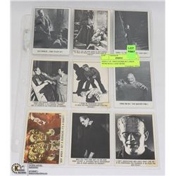 SHEET OF 1960'S HORROR CARDS WEREWOLF AND MORE