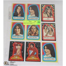 SHEET OF 70'S TV SHOW CARDS MORK,  ANGELS INSERTS