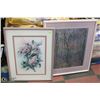 Image 1 : LOT OF 2 FOREST AND FLOWER PICTURES